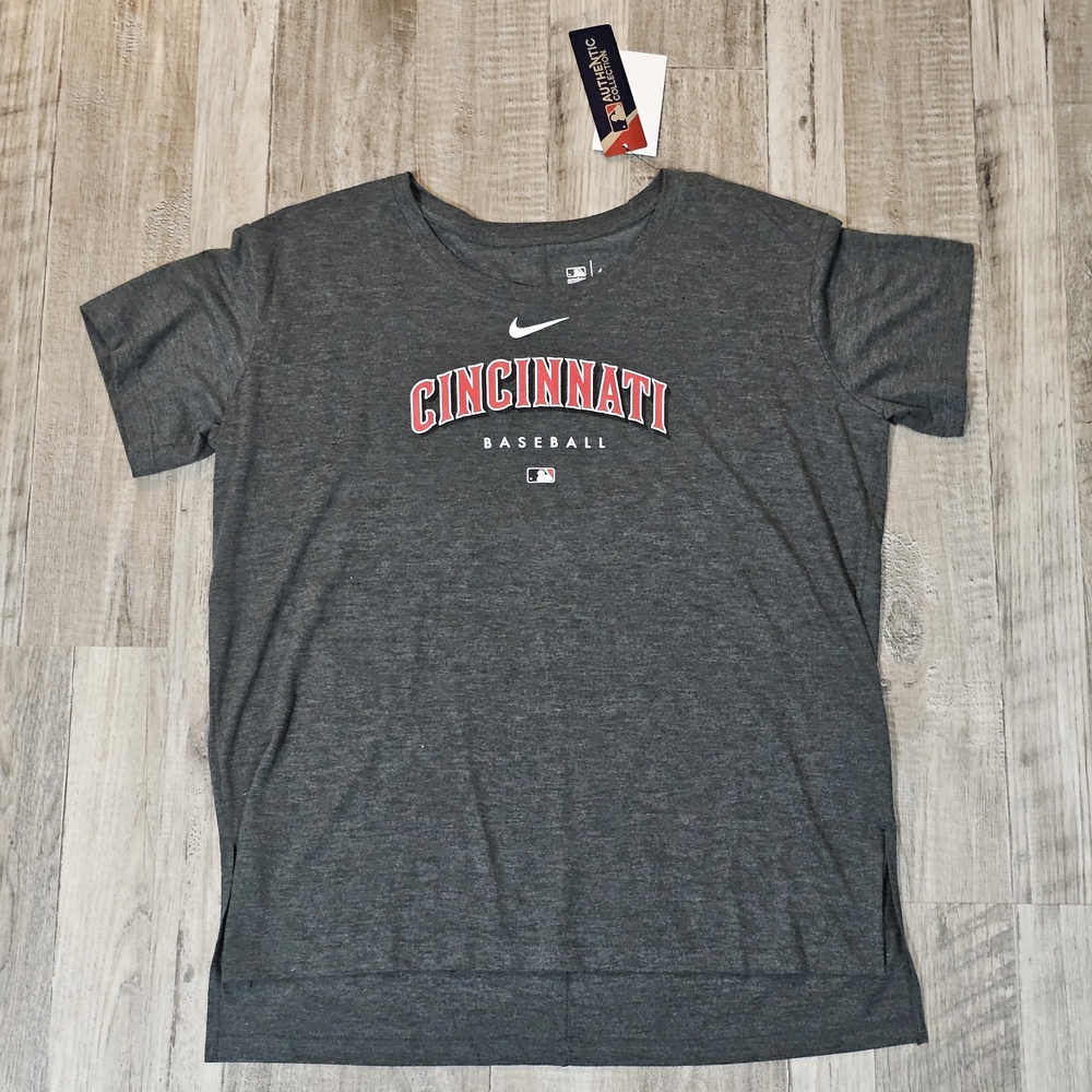 Cincinnati Reds Nike Charcoal Early Work Short Sleeve Fashion T Shirt Baseball